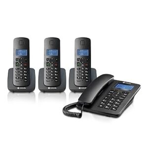Motorola Voice C4203 Corded Telephone and 3 Digital Cordless Handsets with Answering Machine